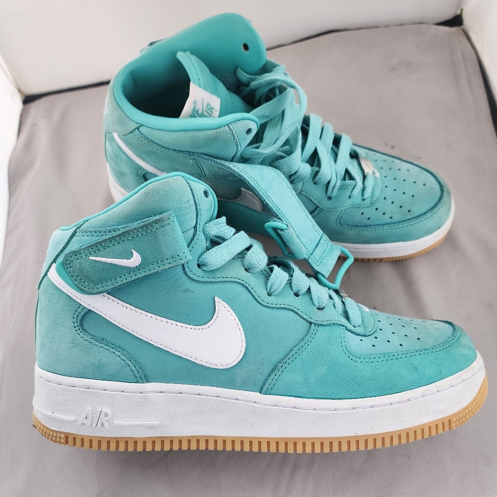 Nike Air Force one mid prm Washed teal men's size 9